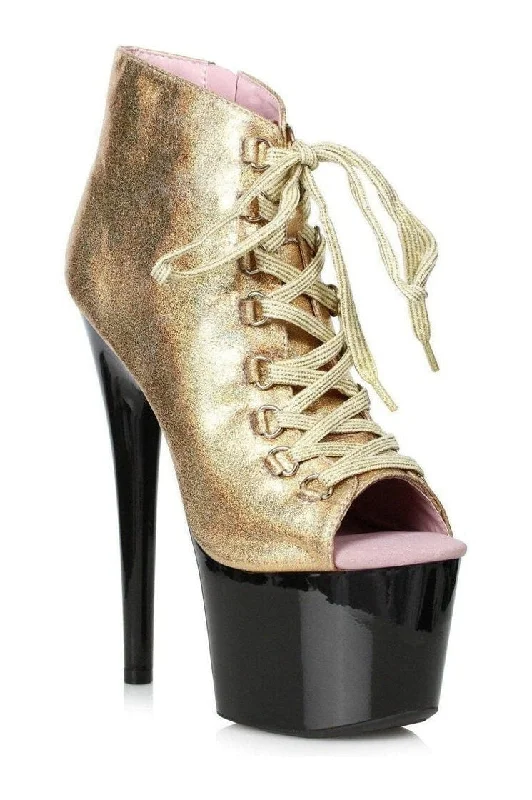 709-ZAYLEE Stripper Bootie | Gold Glitter