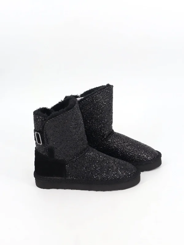 Women's Glitter Ankle Boots,Black