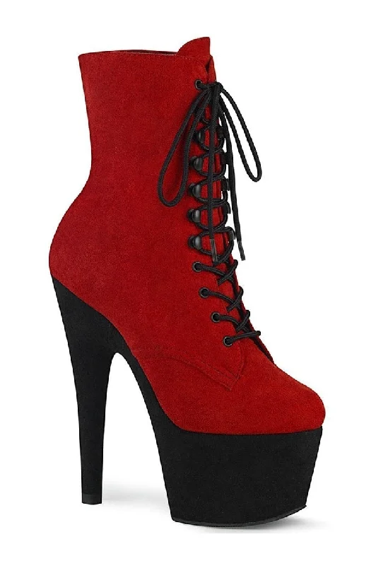 ADORE-1020FSTT Exotic Boot | Red Faux Suede