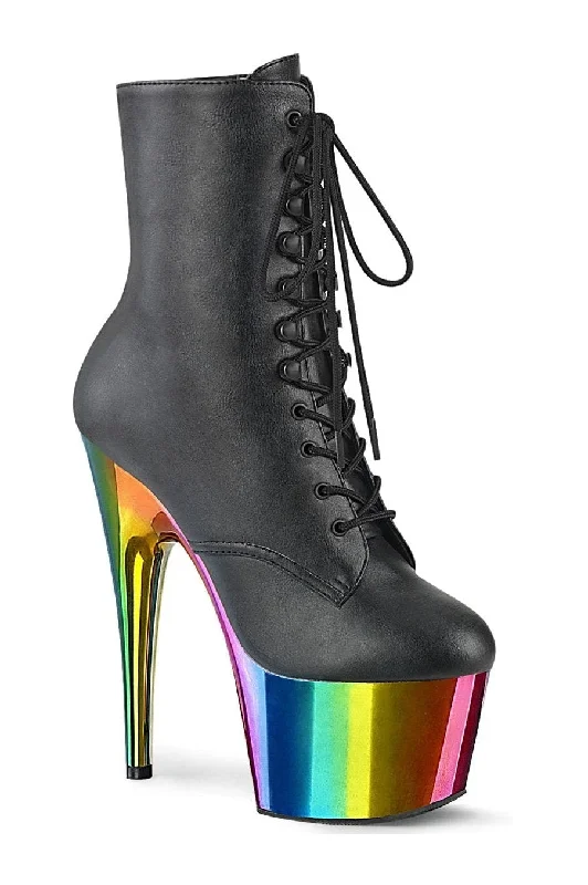 ADORE-1020RC Ankle Boot | Black Faux Leather