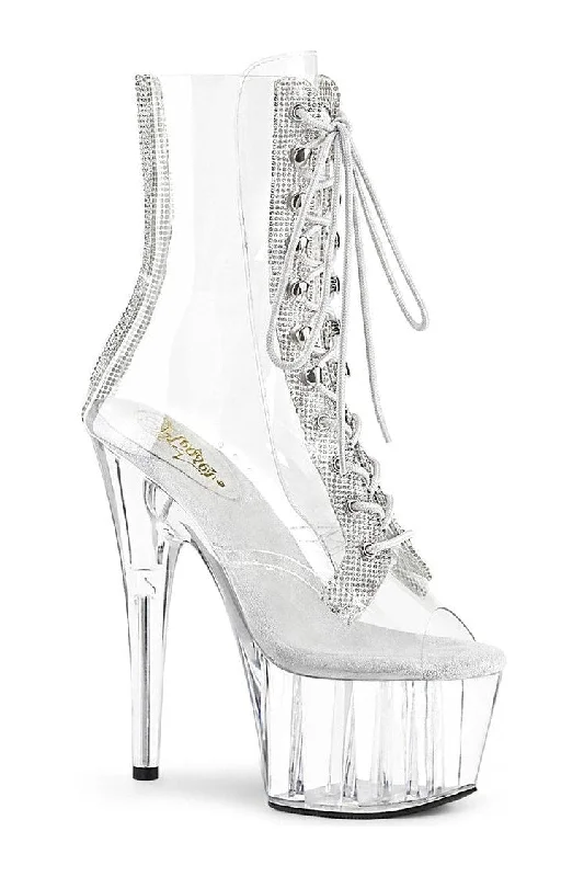 ADORE-1021C-2 Exotic Ankle Boot | Clear Vinyl