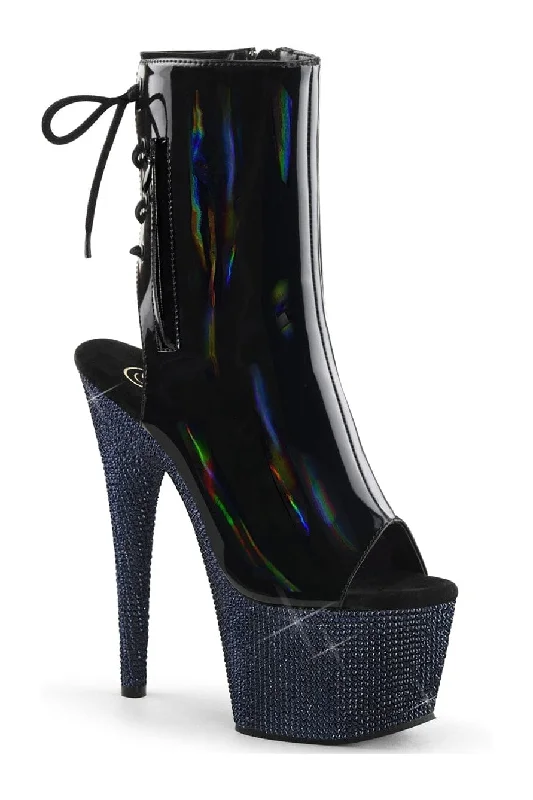 BEJEWELED-1018DM-7 Black Patent Ankle Boot