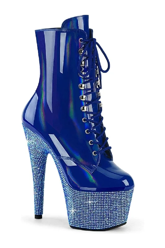 BEJEWELED-1020-7 Blue Patent Ankle Boot