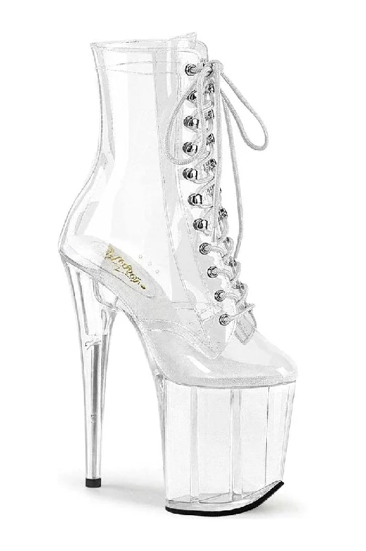 FLAMINGO-1020C Exotic Ankle Boot | Clear Vinyl