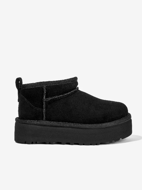 UGG Girls Classic Ultra Mini Platform Boots in Black