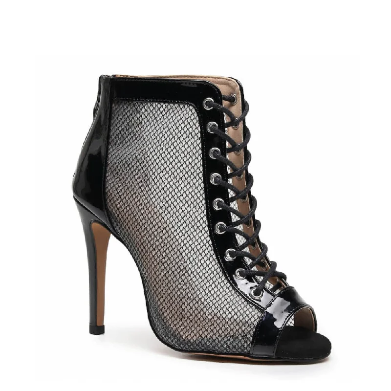 Jezmina - Black Vegan Patent - Street Sole