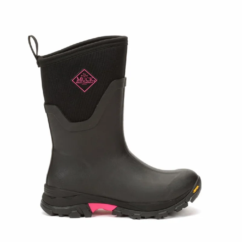 Muck Footwear Women ARCTIC ICE VIBRAM ARCTIC GRIP ALL TERRAIN MID BLACK/HOTPINK