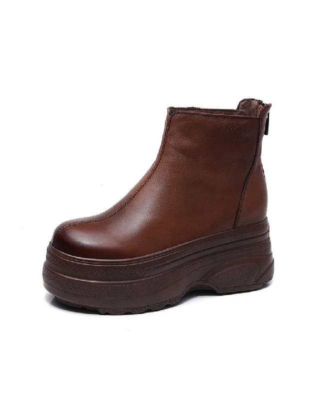 Non-slip Waterproof Autumn Retro Wedge Boots