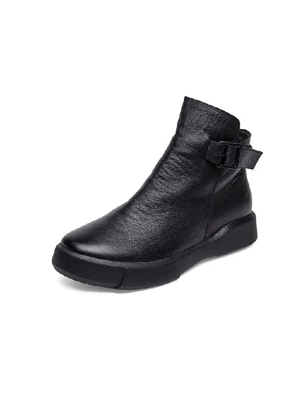 Handmade Retro Leather Ankle Boots for Women