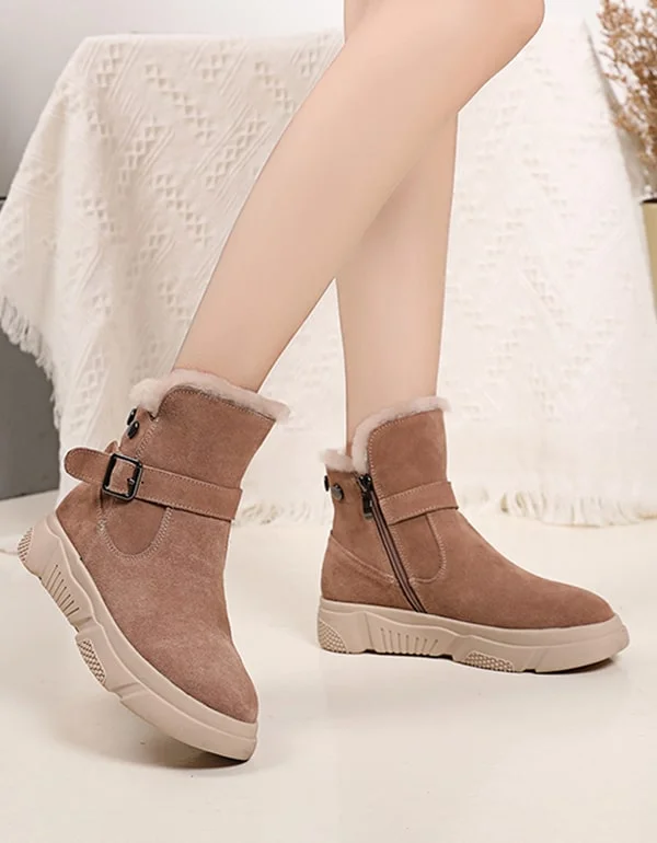 Winter Suede Plush Women's Plus Size Boots